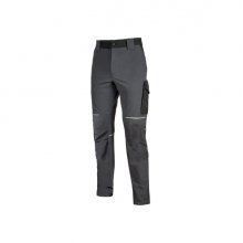 Upower World Pantalon Stretch Resistente - Talla XL - Transpirable, Secado Rapido, Multiples Bolsillos, Ajuste Retractil, Detalles Reflectantes, Costuras Triples, Proteccion DPI1 - Color Gris Asfalto
