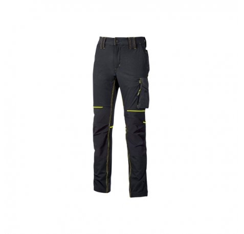 Upower World Pantalon Stretch Resistente - Talla 5XL - Transpirable, Secado Rapido, Bolsillos Multiples, Ajuste Retractil, Detalles Reflectantes, Proteccion DPI1, Costuras Triples - Color Negro Carbon
