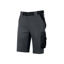 Upower Mercury Pantalon Corto de Alta Calidad - Talla 5XL - Repelente al Agua, Transpirable, Secado Rapido, Bolsillos Multiples, Proteccion Lumbar, Slim Fit, DPI1 - Color Gris Asfalto