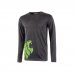 Upower Alien Camiseta de Manga Larga de Algodon - Talla XL - Corte Ajustado, Cuello Redondo Acanalado, Impresion Serigrafica Cabeza de Leon, Proteccion DPI1 - Color Gris Asfalto