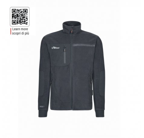 Upower Venus Sudadera Polar con Cremallera - Talla 3XL - Transpirable y Duradera, Acabados Hot Press, Bolsillos con Cierre, Proteccion DPI1 - Color Gris Asfalto