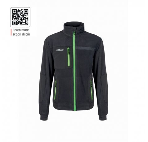 Upower Venus Sudadera Polar con Cremallera - Talla S - Alta Transpirabilidad, Acabados Hot Press, Tres Bolsillos con Cremallera, Proteccion DPI1 - Color Gris Asfalto Verdoso