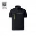 Upower Libra Polo Hombre Termorregulador - Talla L - Tecnologia HeiQ Smart Temp, Antimicrobiano HeiQ Pure, Bolsillo con Cremallera, Banda Reflectante, Proteccion DPI1 - Color Negro Carbon