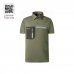 Upower Libra Polo Hombre Termorregulador - Talla L - Antimicrobiano HeiQ Pure, Bolsillo Cremallera, Banda Reflectante, Proteccion DPI1 - Color Verde Oliva