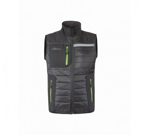 Upower Wall Chaleco de Trabajo con Relleno en Grafeno - Talla 5XL - Termorregulacion Avanzada, Repelente al Agua, Control Bacteriostatico, Multiples Bolsillos, Detalles Reflectantes - Color Gris Asfalto Verdoso