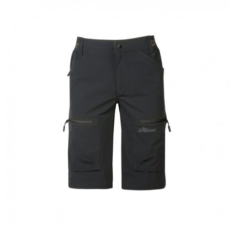 Upower Ares Bermudas de Trabajo con Corte Jogging - Talla S - Multibolsillos con Cremallera y Velcro, Proteccion Lumbar, Cinta Reflectante, Impermeables - Color Gris Asfalto
