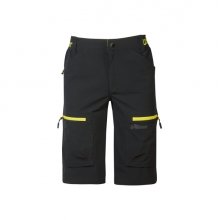 Upower Ares Bermudas de Trabajo con Corte Jogging - Talla M - Tejido U-4 Way Stretch, Multibolsillos, Proteccion Lumbar, Cinta Reflectante, Transpirables e Impermeables - Color Negro Carbon