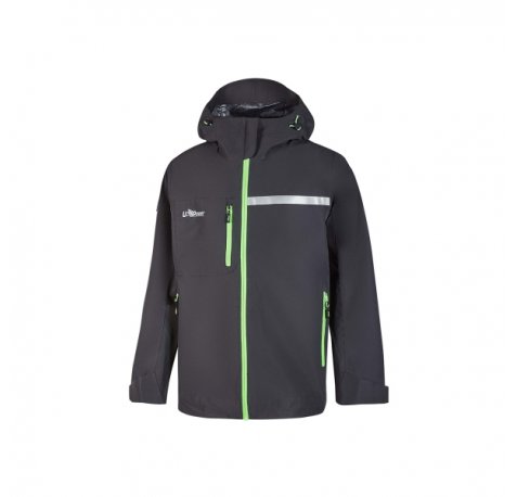 Upower Tutendo Chubasquero Impermeable Transpirable - Talla M - Impresion Interna en Grafeno, Termorregulador, Bacteriostatico, Costuras Termoselladas, Capucha Ajustable, Elementos Reflectantes - Color Gris Asfalto Verdoso