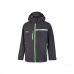 Upower Tutendo Chubasquero Impermeable Transpirable - Talla M - Impresion Interna en Grafeno, Termorregulador, Bacteriostatico, Costuras Termoselladas, Capucha Ajustable, Elementos Reflectantes - Color Gris Asfalto Verdoso