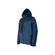 Upower Verve Chaqueta Tecnica Impermeable - Talla 5XL - Softshell con Micro-Fleece de Grafeno, Capucha Desmontable, Multiples Bolsillos, Detalles Reflectantes, PuÃ±os y Dobladillo Ajustables - Color Azul Marino