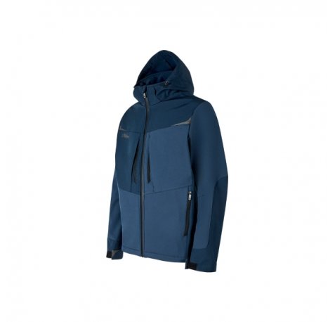 Upower Verve Chaqueta Tecnica Impermeable - Talla 5XL - Softshell con Micro-Fleece de Grafeno, Capucha Desmontable, Multiples Bolsillos, Detalles Reflectantes, PuÃ±os y Dobladillo Ajustables - Color Azul Marino