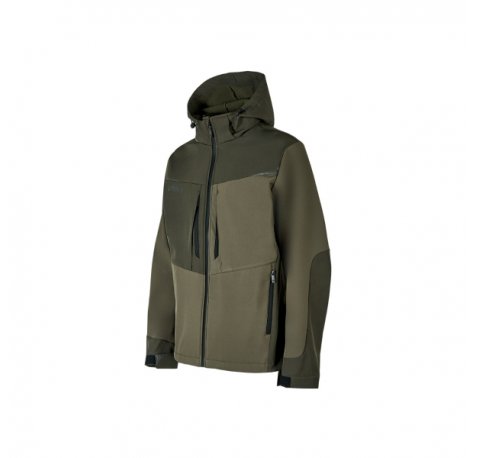 Upower Verve Chaqueta Tecnica - Talla 4XL - Proteccion Contra Lluvia y Frio, Capucha Desmontable, Multiples Bolsillos, Detalles Reflectantes, Cremallera Waterproof, DiseÃ±o Moderno - Color Verde Oscuro