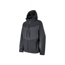 Upower Verve Chaqueta Tecnica - Talla 5XL - Softshell Resistente, Interior Micro-Fleece con Grafeno, Capucha Desmontable, Repelente a Liquidos, Cremallera Waterproof - Color Gris