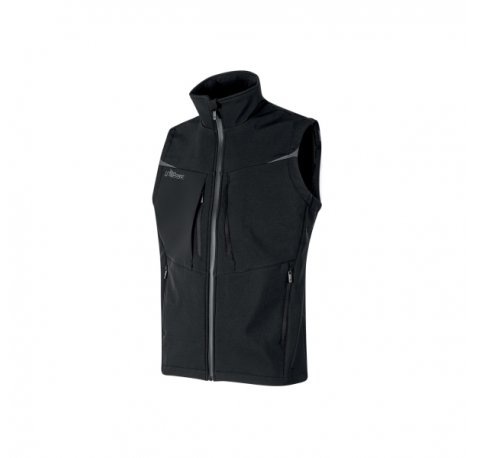 Upower Brio Chaleco de Trabajo Softshell - Talla S - Repelente al Agua, Interior de Microfleece, Tecnologia de Grafeno, Multiples Bolsillos, Insertos Reflectantes, Cremallera Waterproof - Color Negro