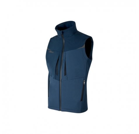 Upower Brio Chaleco de Trabajo Softshell - Talla S - Repelente al Agua, Interior de Microfleece, Tecnologia de Grafeno, Multiples Bolsillos, Detalles Reflectantes, Cremallera Waterproof - Color Azul Marino