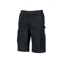 Upower Solaris Bermudas Cargo Funcionales - Talla 5XL - Tejido Ripstop Elastico, Multibolsillos, Detalles Reflectantes, Proteccion Lumbar, Cierre Antirayaduras, Porta Identificacion Oculto - Color Negro