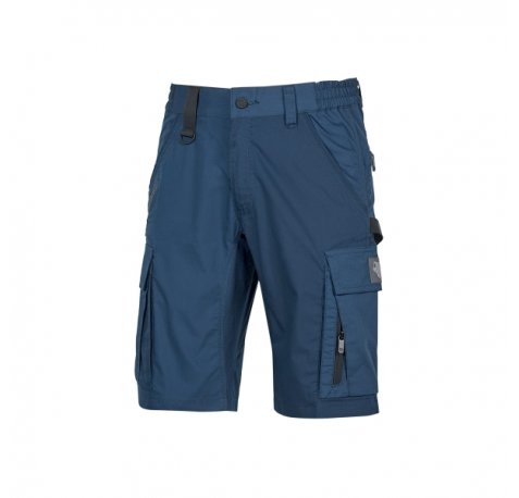 Upower Solaris Bermudas Cargo Funcionales - Talla 4XL - Tejido Ripstop Elastico, Multibolsillos, Detalles Reflectantes, Proteccion Lumbar, Cierre Antirayaduras, Porta Identificacion Oculto - Color Azul Marino