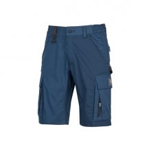 Upower Solaris Bermudas Cargo Funcionales - Talla S - Tejido Ripstop Elastico, Multibolsillos, Detalles Reflectantes, Proteccion Lumbar, Cierre Antirayaduras, Porta Identificacion Oculto - Color Azul Marino