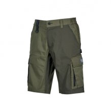 Upower Solaris Bermudas Cargo Funcionales - Talla XL - Tejido Ripstop Elastico, Multibolsillos, Detalles Reflectantes, Proteccion Lumbar, Ajuste Seguro - Color Verde Oscuro