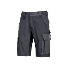 Upower Solaris Bermudas Cargo Funcionales - Talla M - Tejido Ripstop Elastico, Multibolsillos, Detalles Reflectantes, Proteccion Lumbar, Cierre Antirayaduras, Porta Identificacion Oculto - Color Gris