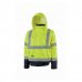 Upower Crafty Cazadora Bomber Alta Visibilidad - Talla S - Mangas Separables, Bandas Reflectantes, Antilluvia, Transpirable, Impermeable, Capucha Plegable, Proteccion DPI3 - Color Amarillo Fluorescente