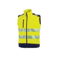 Upower Dany Chaleco Soft Shell Elastico Transpirable - Talla L - Proteccion Impermeable, Bolsillo Pecho Cremallera, Cordon Antienredo, Bandas Reflex, Proteccion DPI2 - Color Amarillo Fluorescente