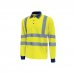 Upower Shine Polo de Manga Larga con Detalles Reflectantes - Talla 4XL - Cuello Cerrado, Ventilaciones Laterales, Banda para el Sudor, Proteccion DPI3, Alta Durabilidad - Color Amarillo Fluorescente