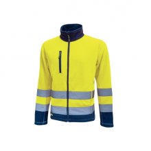 Upower Boing Chaqueta Polar con Cremallera Completa - Talla XL - Bolsillos Inferiores y para Movil, Detalles Reflectantes, Proteccion DPI2, Certificacion CE - Color Amarillo Fluorescente