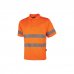 Upower Enif Polo de Trabajo Alta Visibilidad - Talla M - Franjas Reflectantes, Tejido Transpirable, Resistente a Lavados, Cuello de Canale, Tira Antisudor - Color Naranja Fluorescente