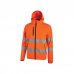 Upower Cursa Chaqueta de Trabajo Softshell Stretch - Talla 5XL - Transpirable, Cortavientos, Repelente al Agua, Bandas Reflectantes, Capucha Desmontable, Multiples Bolsillos, PuÃ±os Elasticos - Color Naranja Fluorescente