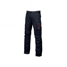 Upower Smile Pantalones de Trabajo en Algodon Elastico - Talla 62 - Multiples Bolsillos, Cierre Cremallera, Refuerzos en Rodillas, Ajuste Slim Fit, Proteccion DPI1 - Color Azul Marino
