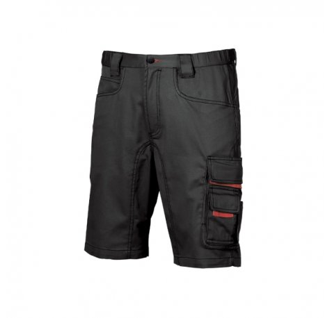 Upower Party Pantalon Corto Multifuncional - Talla 64 - Multiples Bolsillos, Cintura Ajustable, Costuras Reforzadas, Boton Resistente, Proteccion DPI1 - Color Negro Carbon