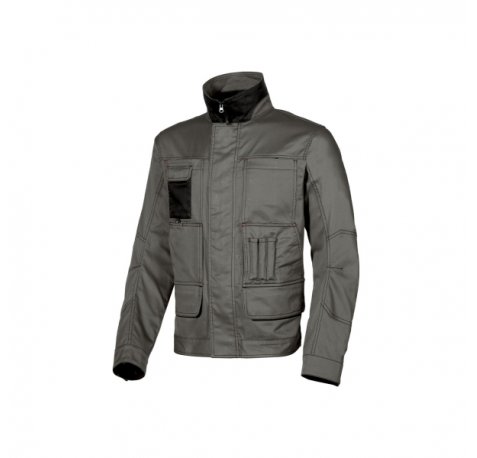 Upower Shake Chaqueta Profesional con Bolsillos Multifuncionales - Talla 4XL - Cierre de Seguridad, Ventilacion Malla 3D, PuÃ±os y Cintura Ajustables, Proteccion DPI1 - Color Gris Piedra