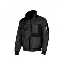 Upower Mate Bomber de Trabajo con Mangas Desmontables - Talla 3XL - Impermeable, Interior de Microfibra, Bolsillos con Tecnologia Avanzada, Refuerzos Anti-Desgaste, Proteccion DPI1 - Color Negro Carbon