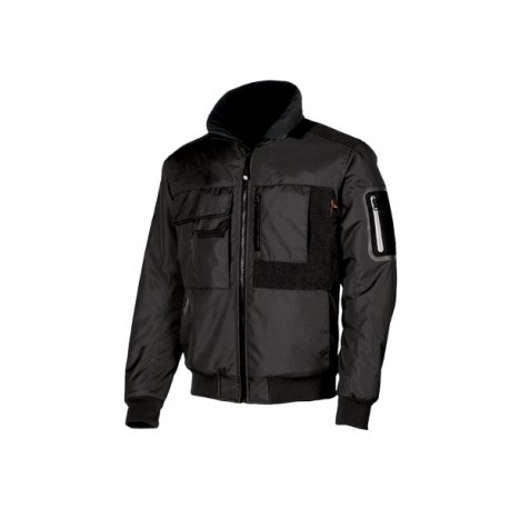 Upower Mate Bomber de Trabajo con Mangas Desmontables - Talla XL - Impermeable, Interior de Microfibra, Bolsillos con Tecnologia Avanzada, Refuerzos Anti-Desgaste, Proteccion DPI1 - Color Negro Carbon