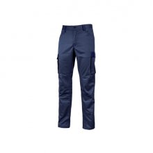 Upower Crazy Pantalones Cargo Stretch - Talla M - Bolsillos Multifuncionales, Detalles Reflectantes, Cinturilla Elastica, Rodillas Preformadas, Proteccion DPI1, Ajuste Slim-Fit - Color Azul Oscuro Westlake
