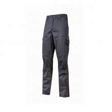 Upower Belgrado Pantalon de Trabajo Resistente - Talla M - Comodidad y Funcionalidad, Tela Elastica, Multiples Bolsillos, Cintura Elastica, Proteccion Lumbar, Rodillas Preformadas - Color Gris Oscuro