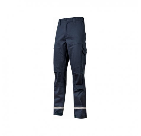 Upower Monaco Pantalones de Trabajo - Talla 4XL - Durabilidad y Comodidad, Tejido Elastico, Multiples Bolsillos, Proteccion Lumbar, Costuras Reforzadas, Detalles Reflectantes - Color Azul Oscuro Westlake