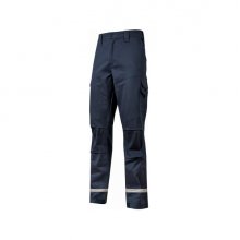 Upower Monaco Pantalones de Trabajo - Talla L - Durabilidad y Comodidad, Tejido Elastico, Multiples Bolsillos, Proteccion Lumbar, Costuras Reforzadas, Detalles Reflectantes - Color Azul Oscuro Westlake