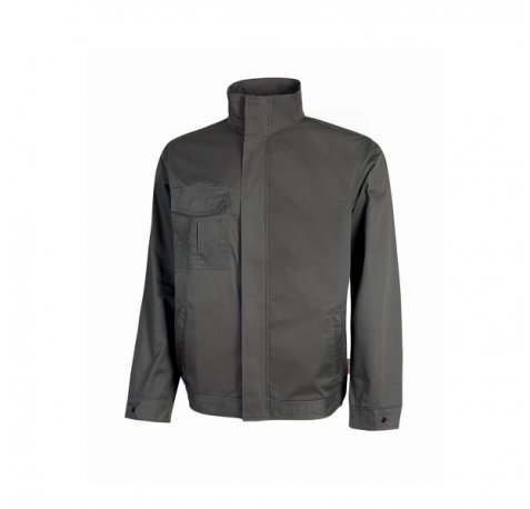 Upower Sofia Cazadora de Trabajo - Talla L - Mechanical Stretch, Lavable a Alta Temperatura, Bolsillos con Cremallera, PuÃ±os Ajustables, Portacredenciales, Elastico Inferior - Color Gris Oscuro