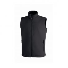 Upower Dublino Chaleco de Trabajo Soft Shell - Talla 4XL - Transpirable, Antiviento, Repelente al Agua, Multibolsillos con Cremallera, Ajuste Personalizado con Cordon - Color Negro Carbon