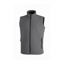 Upower Dublino Chaleco de Trabajo Soft Shell - Talla L - Transpirable, Antiviento, Repelente al Agua, Multibolsillos con Cremallera, Ajuste Personalizado, Confort Maximo - Color Gris Oscuro