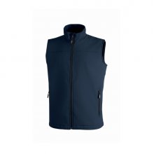 Upower Dublino Chaleco de Trabajo Soft Shell - Talla L - Transpirable, Antiviento, Repelente al Agua, Multibolsillos con Cremallera, Ajuste Personalizado con Cordon - Color Azul Oscuro Westlake