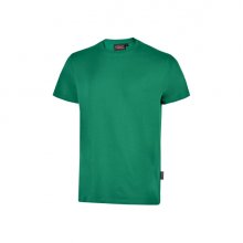 Upower Figi Camiseta de Trabajo de Algodon Cardado - Talla M - Suave y Duradera, Cuello Elastico Acanalado, Cinta Para-Sudor, Proteccion DPI1 - Color Verde Esmeralda