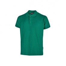 Upower Tonga Polo de Hombre de Algodon Pique - Talla M - Transpirable, Cuello con 3 Botones, Acabados en Canale, Refuerzos en Cuello y Hombros, Proteccion DPI1 - Color Verde Esmeralda