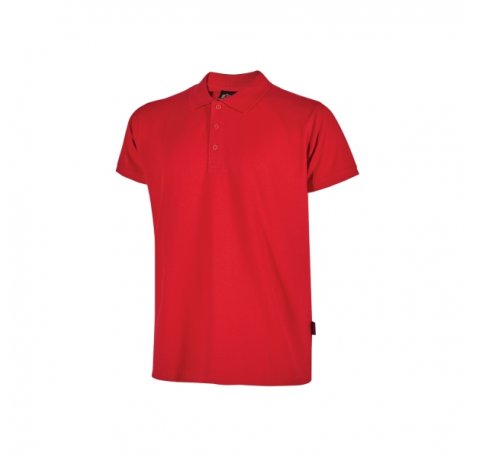 Upower Tonga Polo de Hombre de Algodon Pique - Talla 2XL - Transpirable, Cuello con 3 Botones, Acabados en Canale, Refuerzos en Cuello y Hombros, Proteccion DPI1 - Color Rojo Magma