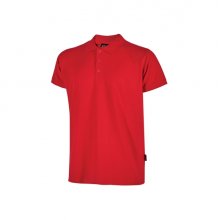 Upower Tonga Polo de Hombre de Algodon Pique - Talla 5XL - Transpirable, Cuello con 3 Botones, Acabados en Canale, Refuerzos en Cuello y Hombros, Proteccion DPI1 - Color Rojo Magma