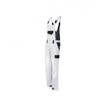 Upower Kalamata Peto de Trabajo Resistente - Talla 2XL - Algodon Stretch, Multiples Bolsillos, Tirantes Ajustables, Rodillas Preformadas, Refuerzos Antidesgaste, Facil de Lavar - Color Blanco
