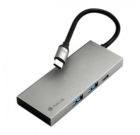 NGS Wonder Dock 4 Pro 4 en 1 Hub USB-C - 2x USB 3.0, 1x USB-C PD 100W, 1x HDMI - Admite Resoluciones Maximas de 4K a 30 Hz - Velocidad hasta 5 Gbps