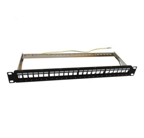 WP Patch Panel de 24 Puertos RJ45 UTP - 1U IDC sin Apantallar - Color Negro